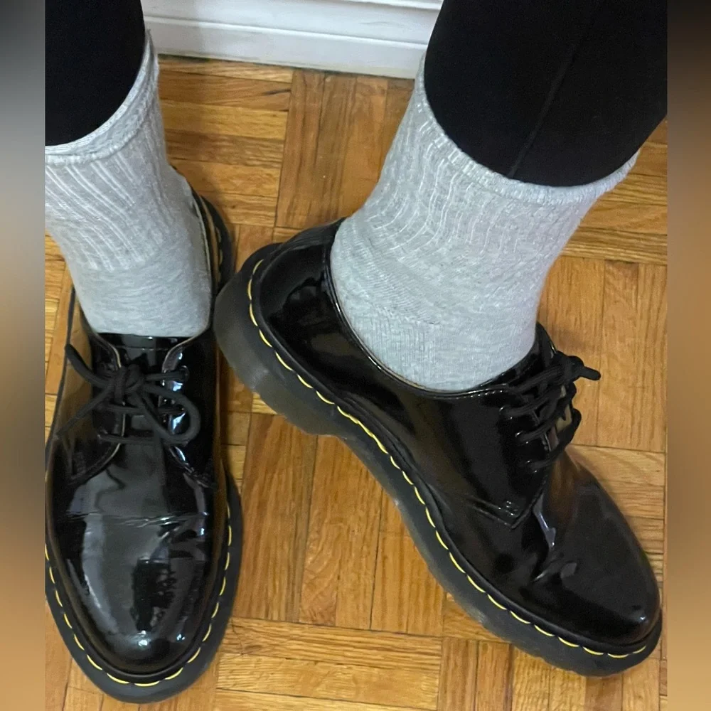 Dr. Martens Black Patent Leather 3-Eye Oxford Flats - Picture 8 of 10